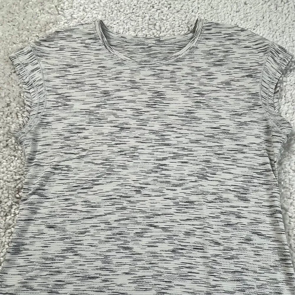 Lululemon Lost In Pace Tee Tiger Space Dye White Black Womens 6